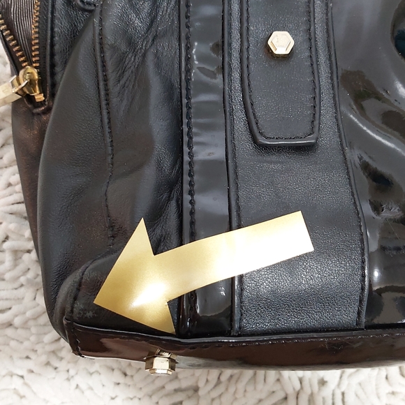 Zac Posen black patent leather satchel purse - Picture 3 of 10